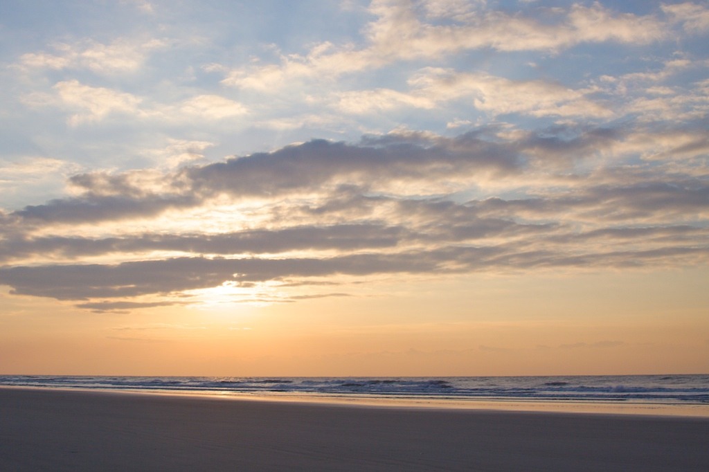 Sunrise over Bird Island’s North Carolina shoreline; photographed March 25, 2011.