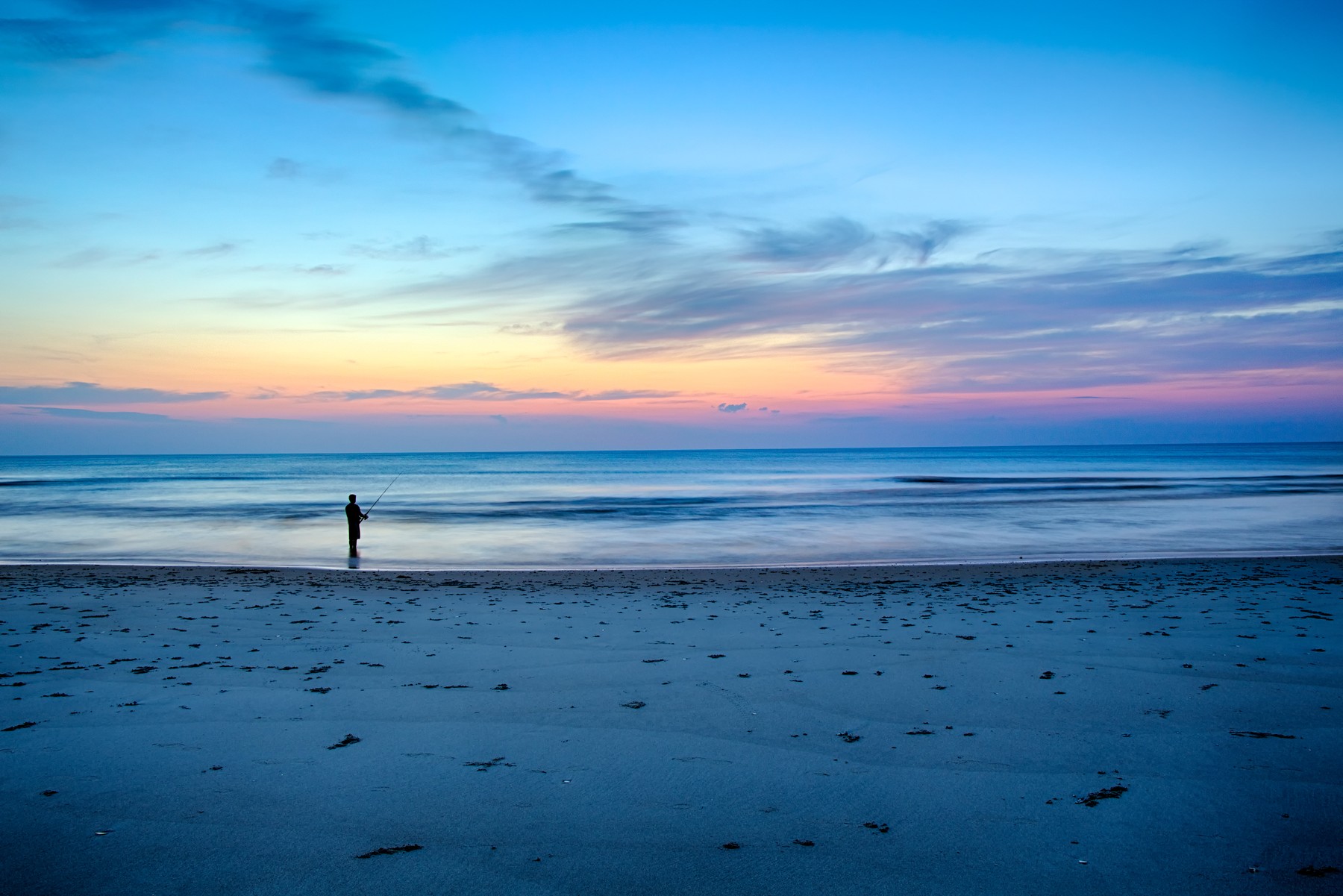Corolla Beach in twilight; capture date not independently confirmed.