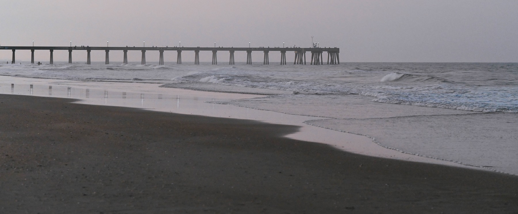 Surf City shoreline near the pier in Pender County; photographed July 31, 2021.
