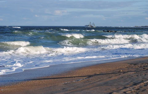 Surf and shoreline at Vilano Beach.